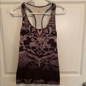 Pure Karma Gray & Purple Patterned Women’s Yoga Practice Activewear Tank Top